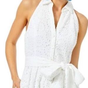 Lily Pulitzer White Eyelet V Neck w/ Belt
